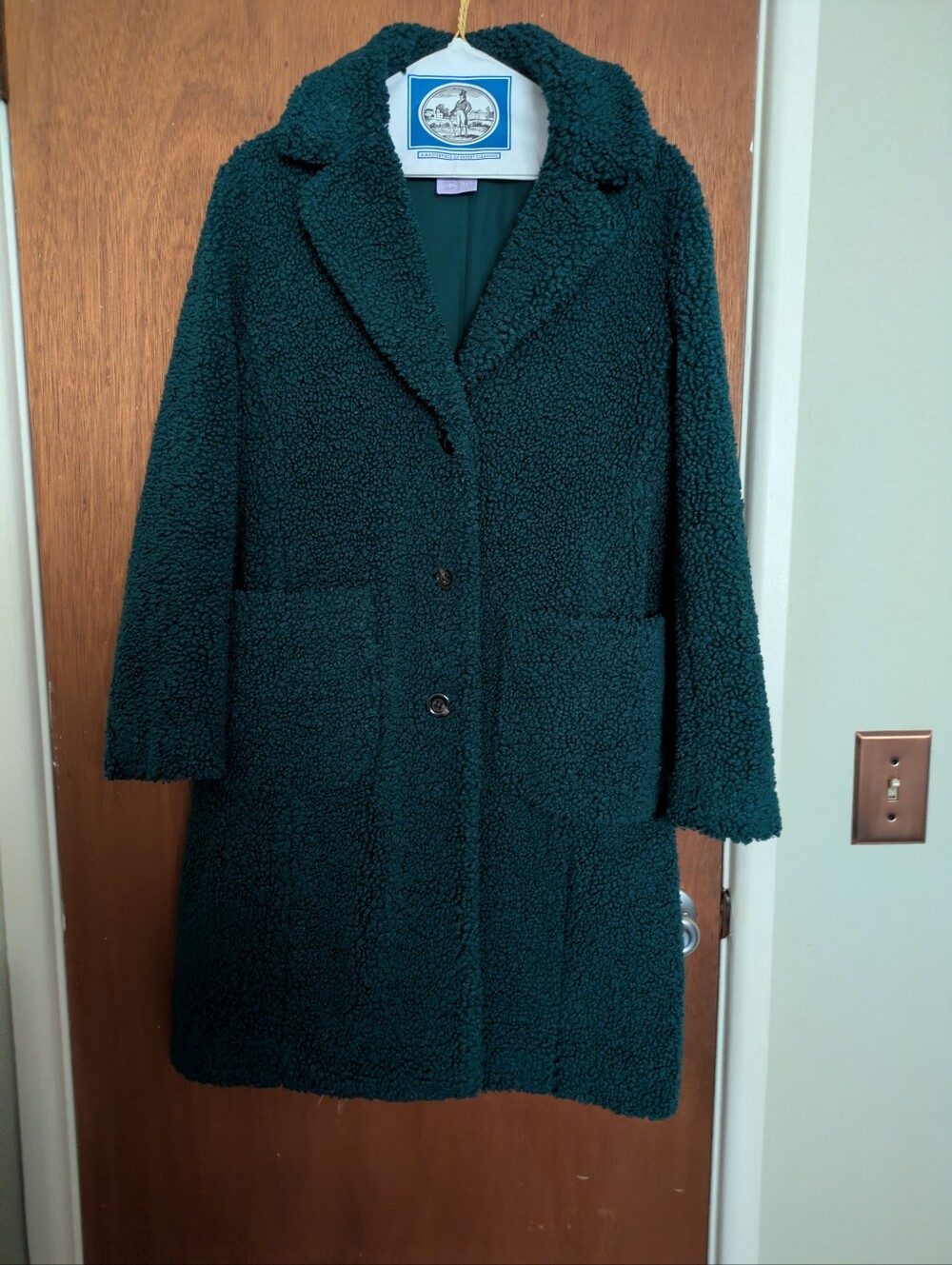 Ann Taylor Teddy Coat. Size SP. Worn A Few Times. Dark Teal Blue.